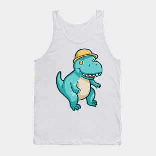 Cute t-rex with hat, dino, dinosaur Tank Top
